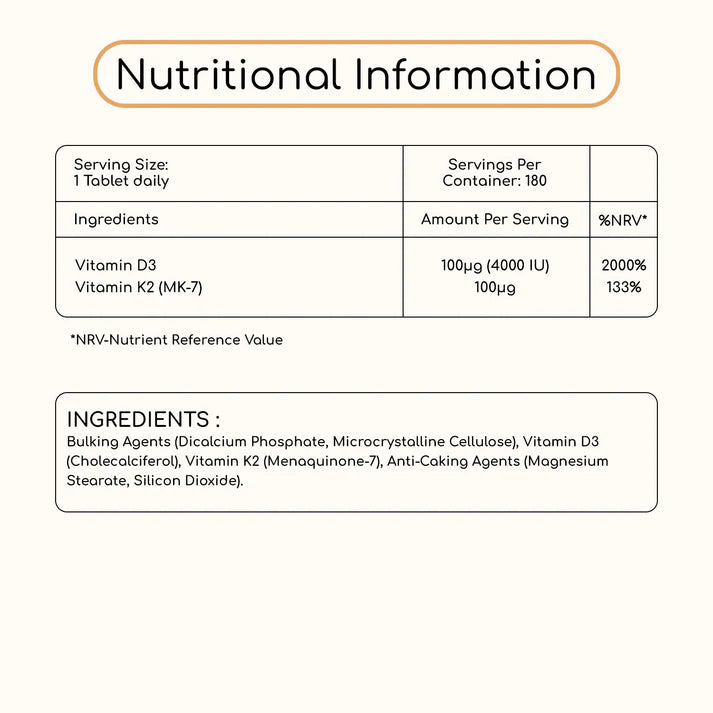 Prowise Vitamin D3 with Vitamin K2 MK7 180 tablets