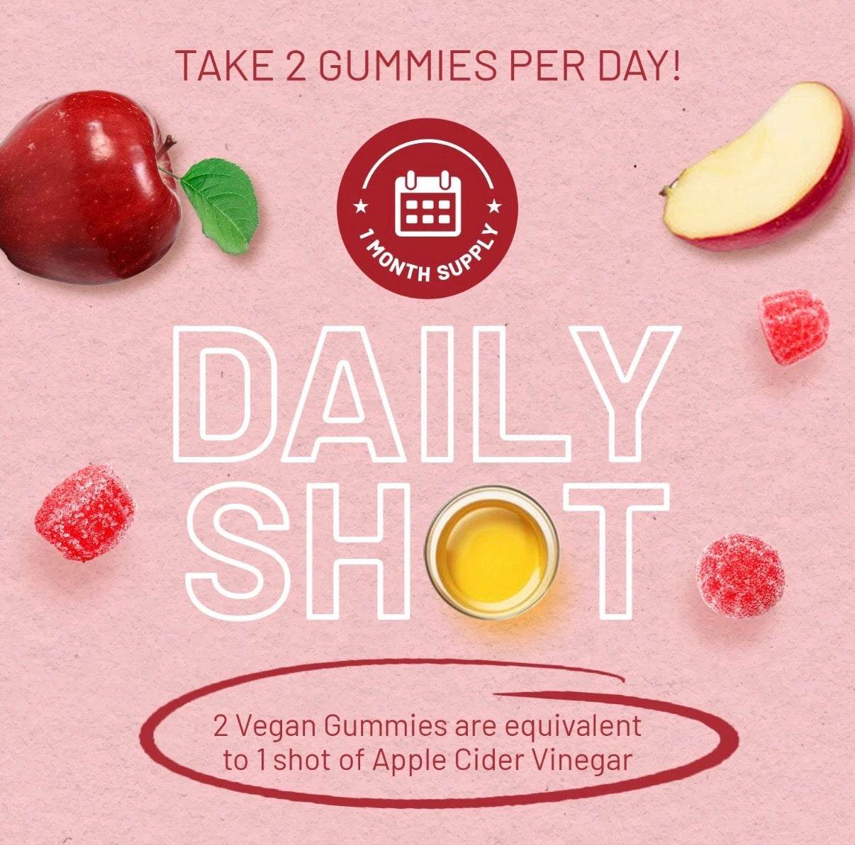 Prowise Apple Cider Vinegar Gummies with the Mother – 60 Vegan Gummies (Apple Flavour)