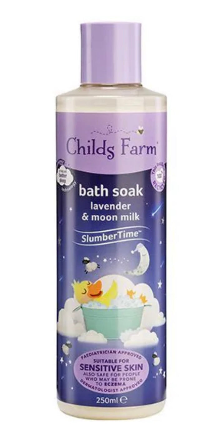Childs Farm SlumberTime Bath Soak 250ml Lavender & Moon Milk Gentle Bubble Bath for Babies, Kids & Sensitive Skin