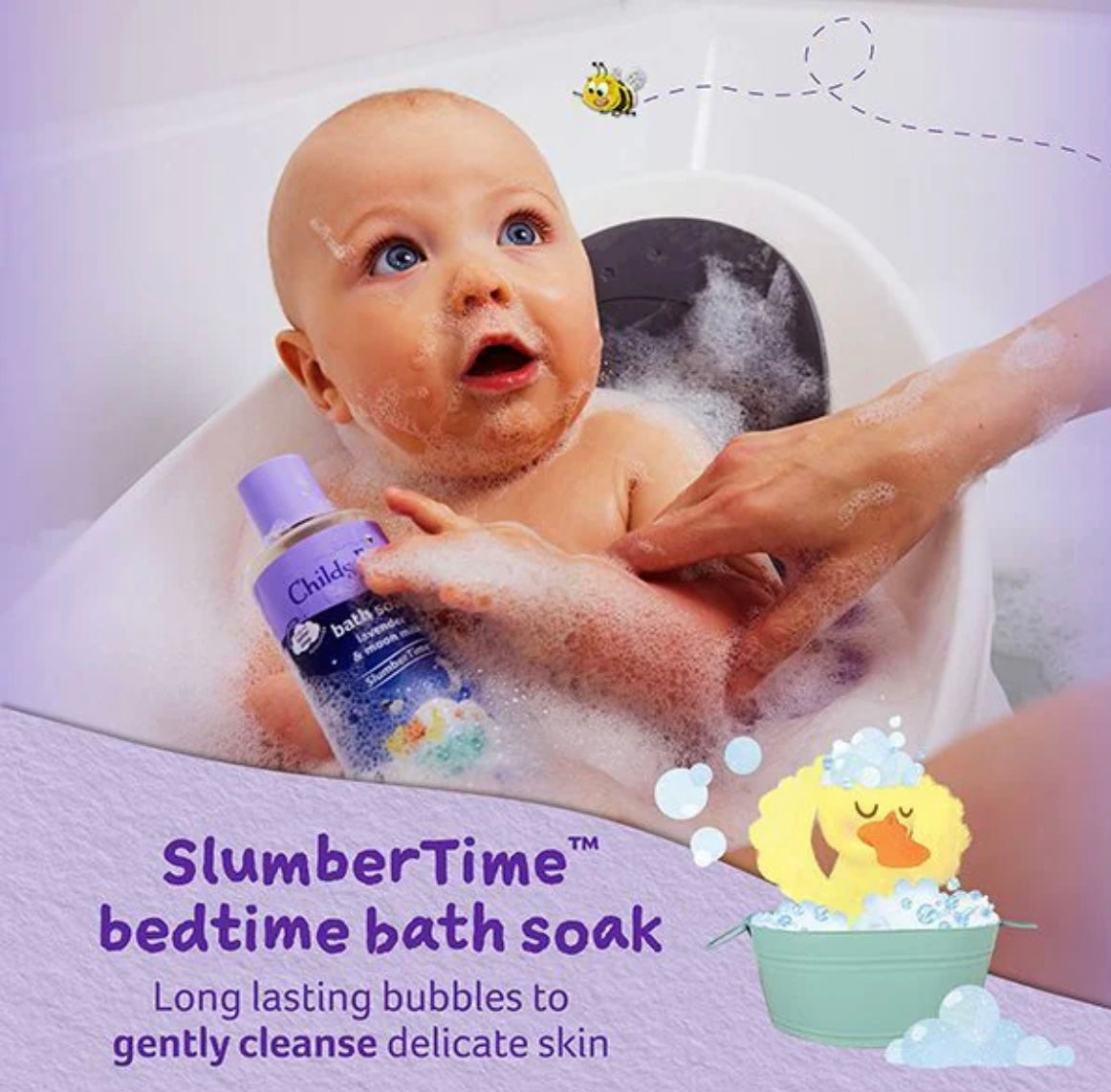 Childs Farm SlumberTime Bath Soak 250ml Lavender & Moon Milk Gentle Bubble Bath for Babies, Kids & Sensitive Skin