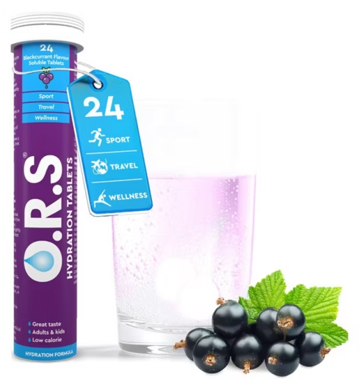 O.R.S Hydration Electrolyte Tablets Blackcurrant 24's