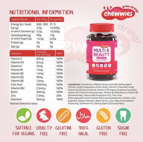 Chewwies Multi & Beauty Gummies 30's