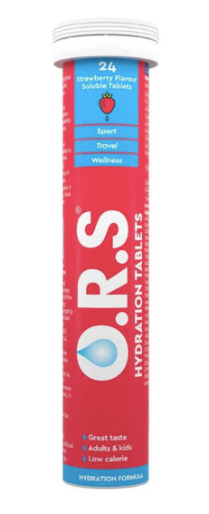O.R.S Hydration Electrolyte Tablets Strawberry 24's