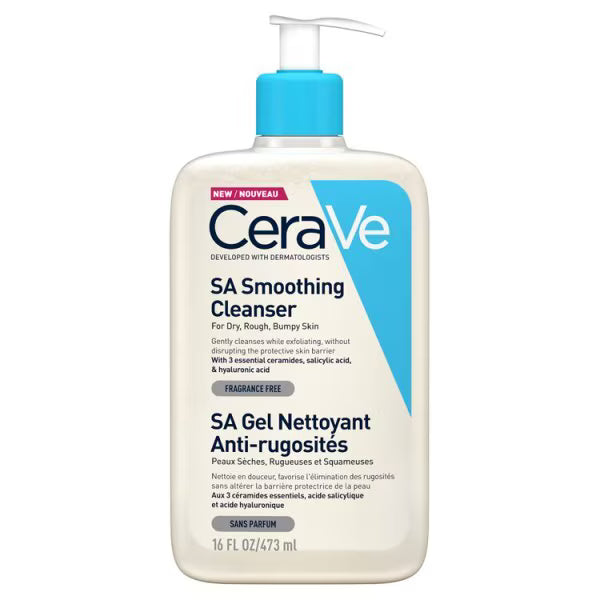 CeraVe SA Smoothing Cleanser with Salicylic Acid for Dry, Rough & Bumpy Skin