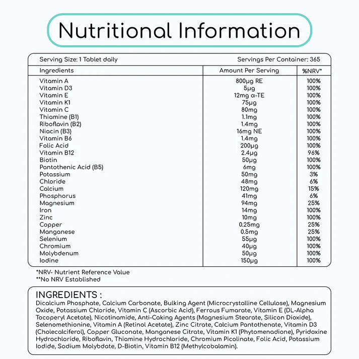 Prowise A-Z Multivitamin 365 Tablets  - 1 year supply