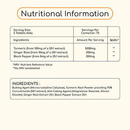 Prowise Turmeric Ginger & Black Pepper Tablets 5400mg