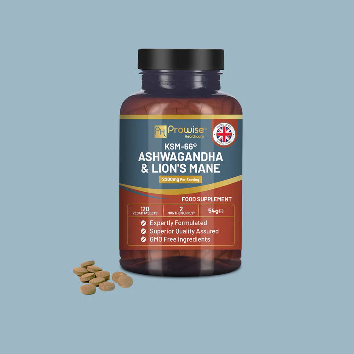 Prowise KSM-66 Ashwagandha & Lion's Mane Tablets 2200mg