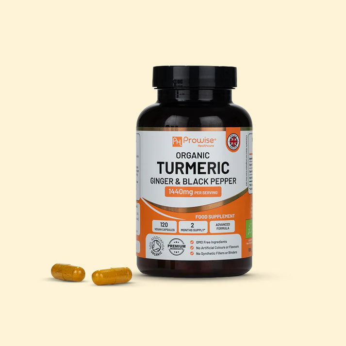 Prowise Organic Turmeric Capsules with Black Pepper,Ginger & Curcumin